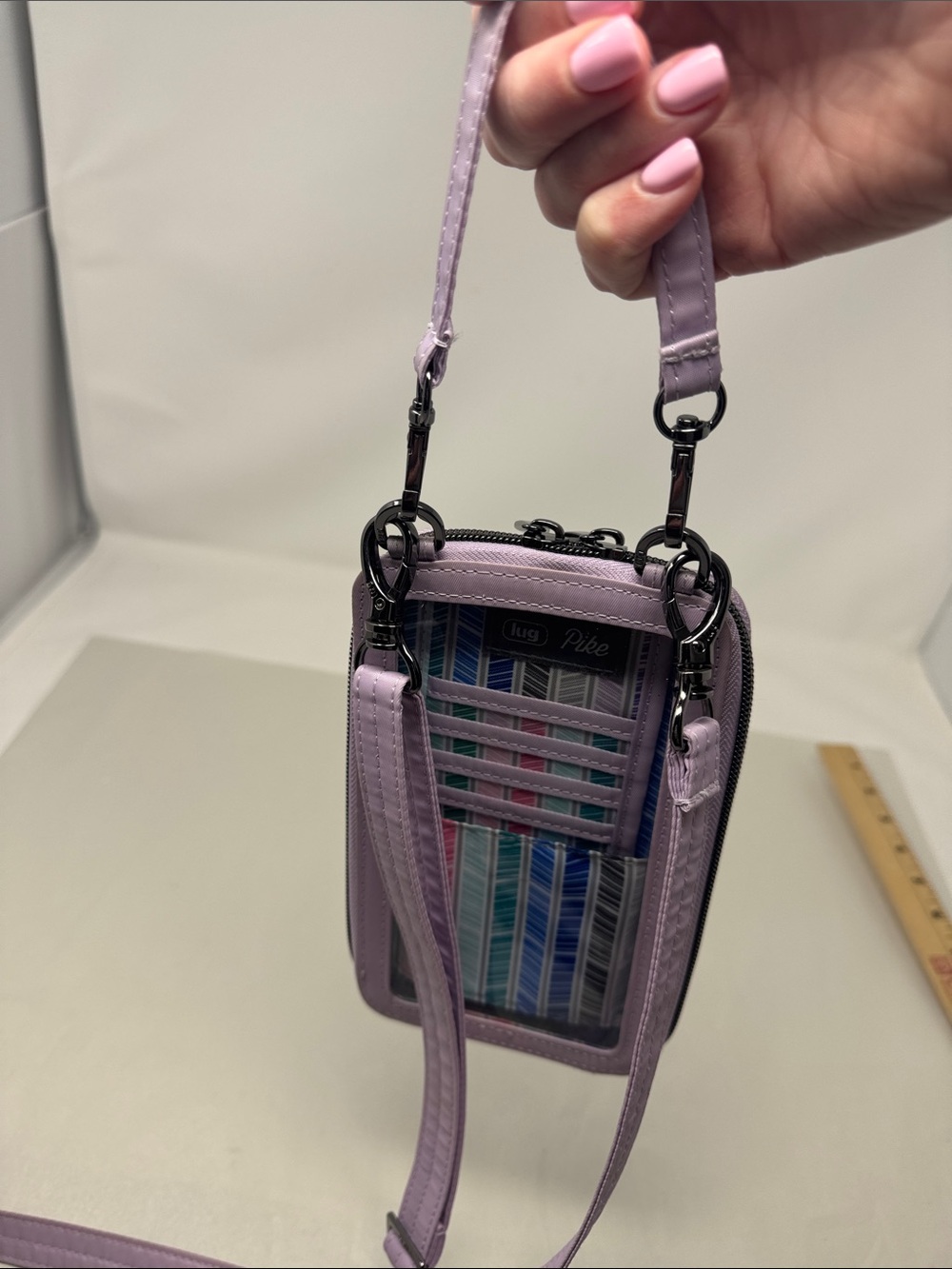 LUG PIKE RFID PROTECTION CROSSBODY BAG PURSE WRISTLET ZIP AROUND TRAVEL PHONE - Picture 7 of 12
